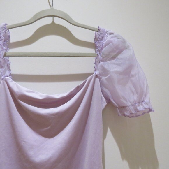 PRINCESS POLLY Girl In Love Bodysuit in Lilac Pastel Feminine Puff Sleeve Fairy - Picture 8 of 13